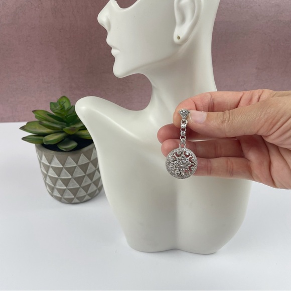 Judith Ripka Jewelry - Judith Ripka Silver 925 Diamonique Diamond CZ Cubic Zirconia Circle Pendant